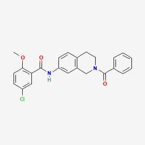 molecular formula C24H21ClN2O3 B2991576 N-(2-benzoyl-1,2,3,4-tetrahydroisoquinolin-7-yl)-5-chloro-2-methoxybenzamide CAS No. 955745-00-3