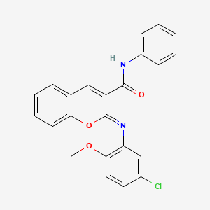 molecular formula C23H17ClN2O3 B2991599 (2Z)-2-[(5-chloro-2-methoxyphenyl)imino]-N-phenyl-2H-chromene-3-carboxamide CAS No. 1327168-00-2