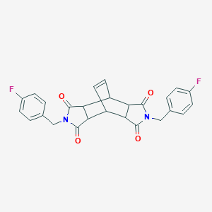 molecular formula C26H20F2N2O4 B299160 2,6-Bis(4-fluorobenzyl)hexahydro-4,8-ethenopyrrolo[3,4-f]isoindole-1,3,5,7-tetrone 