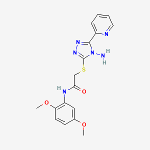 molecular formula C17H18N6O3S B2991600 2-[(4-amino-5-pyridin-2-yl-1,2,4-triazol-3-yl)sulfanyl]-N-(2,5-dimethoxyphenyl)acetamide CAS No. 905765-81-3