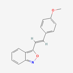 molecular formula C16H13NO2 B2991603 3-[(E)-2-(4-methoxyphenyl)ethenyl]-2,1-benzoxazole CAS No. 190901-33-8