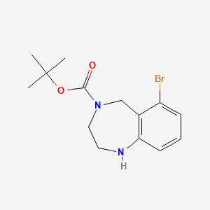 molecular formula C14H19BrN2O2 B2991604 Tert-butyl 6-bromo-1,2,3,5-tetrahydro-1,4-benzodiazepine-4-carboxylate CAS No. 2411220-89-6