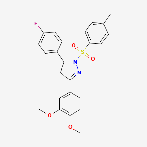3-(3,4-dimethoxyphenyl)-5-(4-fluorophenyl)-1-tosyl-4,5-dihydro-1H-pyrazole
