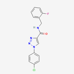 molecular formula C16H12ClFN4O B2991610 1-(4-氯苯基)-N-(2-氟苄基)-1H-1,2,3-三唑-4-甲酰胺 CAS No. 1207027-35-7