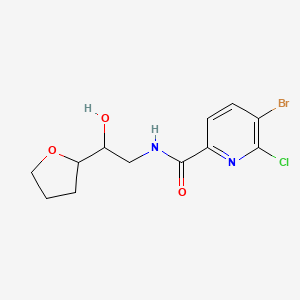 molecular formula C12H14BrClN2O3 B2991615 5-Bromo-6-chloro-N-[2-hydroxy-2-(oxolan-2-yl)ethyl]pyridine-2-carboxamide CAS No. 2248654-67-1