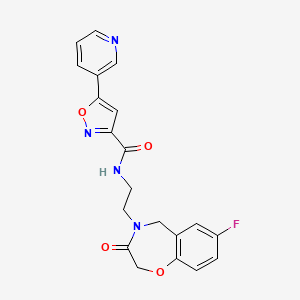N-(2-(7-fluoro-3-oxo-2,3-dihydrobenzo[f][1,4]oxazepin-4(5H)-yl)ethyl)-5-(pyridin-3-yl)isoxazole-3-carboxamide
