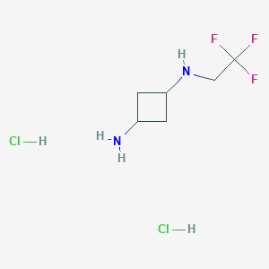 molecular formula C6H13Cl2F3N2 B2991621 N1-(2,2,2-三氟乙基)环丁烷-1,3-二胺二盐酸盐，异构体混合物 CAS No. 2138136-32-8