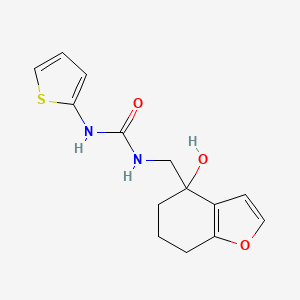 molecular formula C14H16N2O3S B2991632 1-((4-Hydroxy-4,5,6,7-tetrahydrobenzofuran-4-yl)methyl)-3-(thiophen-2-yl)urea CAS No. 2319639-04-6