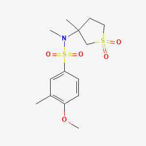 molecular formula C14H21NO5S2 B2991638 4-methoxy-N,3-dimethyl-N-(3-methyl-1,1-dioxo-1lambda6-thiolan-3-yl)benzene-1-sulfonamide CAS No. 874623-24-2