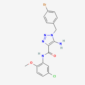 molecular formula C17H15BrClN5O2 B2991648 5-amino-1-(4-bromobenzyl)-N-(5-chloro-2-methoxyphenyl)-1H-1,2,3-triazole-4-carboxamide CAS No. 899973-41-2