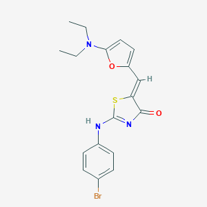 molecular formula C18H18BrN3O2S B299165 (5Z)-2-(4-bromoanilino)-5-[[5-(diethylamino)furan-2-yl]methylidene]-1,3-thiazol-4-one 
