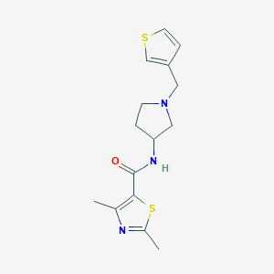 molecular formula C15H19N3OS2 B2991652 2,4-dimethyl-N-{1-[(thiophen-3-yl)methyl]pyrrolidin-3-yl}-1,3-thiazole-5-carboxamide CAS No. 2097914-28-6