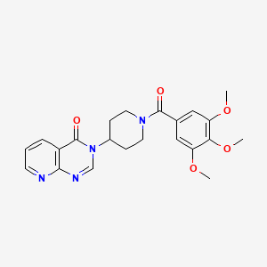 molecular formula C22H24N4O5 B2991657 3-(1-(3,4,5-trimethoxybenzoyl)piperidin-4-yl)pyrido[2,3-d]pyrimidin-4(3H)-one CAS No. 2034518-60-8