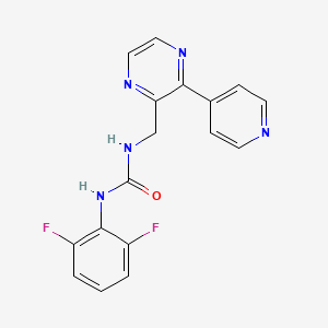 molecular formula C17H13F2N5O B2991663 1-(2,6-Difluorophenyl)-3-{[3-(pyridin-4-yl)pyrazin-2-yl]methyl}urea CAS No. 2034394-26-6