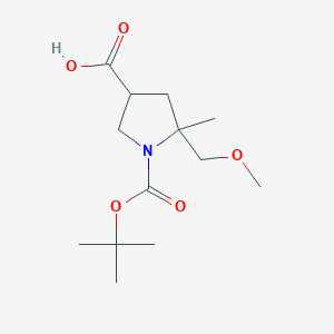 5-(Methoxymethyl)-5-methyl-1-[(2-methylpropan-2-yl)oxycarbonyl]pyrrolidine-3-carboxylic acid
