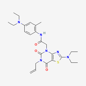 N-(4-fluoro-2-methylphenyl)-1-methyl-2,4-dioxo-3-(2-oxo-2-pyrrolidin-1-ylethyl)-1,2,3,4-tetrahydroquinazoline-6-sulfonamide