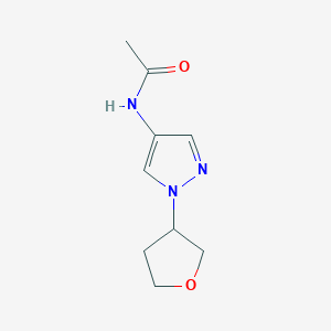 molecular formula C9H13N3O2 B2991694 N-(1-(tetrahydrofuran-3-yl)-1H-pyrazol-4-yl)acetamide CAS No. 1797638-30-2