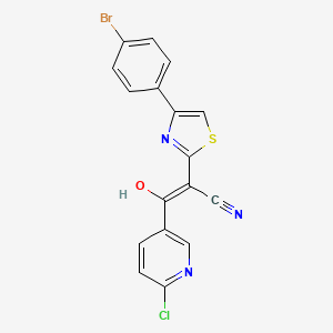 (Z)-2-[4-(4-Bromophenyl)-1,3-thiazol-2-yl]-3-(6-chloropyridin-3-yl)-3-hydroxyprop-2-enenitrile