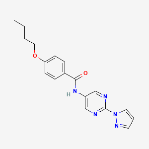 molecular formula C18H19N5O2 B2991696 N-(2-(1H-吡唑-1-基)嘧啶-5-基)-4-丁氧基苯甲酰胺 CAS No. 1421490-38-1