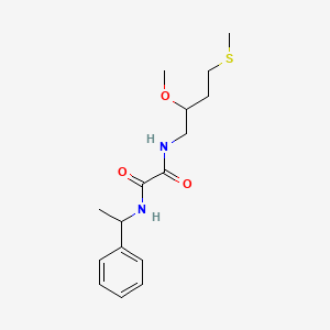 molecular formula C16H24N2O3S B2991708 N-(2-Methoxy-4-methylsulfanylbutyl)-N'-(1-phenylethyl)oxamide CAS No. 2320535-24-6
