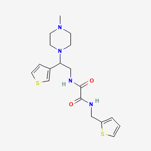 molecular formula C18H24N4O2S2 B2991710 N1-(2-(4-methylpiperazin-1-yl)-2-(thiophen-3-yl)ethyl)-N2-(thiophen-2-ylmethyl)oxalamide CAS No. 946375-49-1