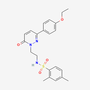 molecular formula C22H25N3O4S B2991718 N-(2-(3-(4-ethoxyphenyl)-6-oxopyridazin-1(6H)-yl)ethyl)-2,4-dimethylbenzenesulfonamide CAS No. 921880-78-6