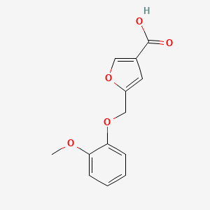 molecular formula C13H12O5 B2991719 5-(2-Methoxy-phenoxymethyl)-furan-3-carboxylic acid CAS No. 842954-83-0