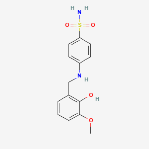 molecular formula C14H16N2O4S B2991724 4-[(2-Hydroxy-3-methoxybenzyl)amino]benzenesulfonamide CAS No. 1041600-42-3
