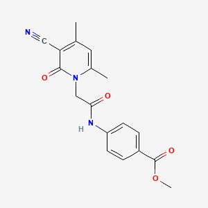 molecular formula C18H17N3O4 B2991725 4-{[(3-氰基-4,6-二甲基-2-氧代吡啶-1(2H)-基)乙酰]氨基}苯甲酸甲酯 CAS No. 878677-58-8