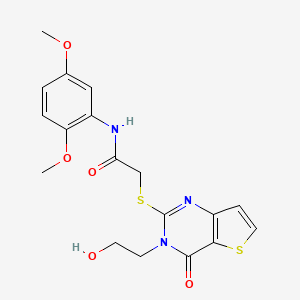 N-(2,5-dimethoxyphenyl)-2-((3-(2-hydroxyethyl)-4-oxo-3,4-dihydrothieno[3,2-d]pyrimidin-2-yl)thio)acetamide