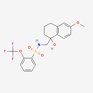 molecular formula C19H20F3NO5S B2991742 N-((1-hydroxy-6-methoxy-1,2,3,4-tetrahydronaphthalen-1-yl)methyl)-2-(trifluoromethoxy)benzenesulfonamide CAS No. 2034259-58-8