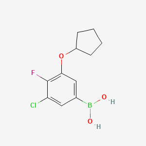 molecular formula C11H13BClFO3 B2991751 3-Chloro-5-(cyclopentyloxy)-4-fluorophenylboronic acid CAS No. 2096339-30-7