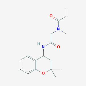 molecular formula C17H22N2O3 B2991753 N-[2-[(2,2-Dimethyl-3,4-dihydrochromen-4-yl)amino]-2-oxoethyl]-N-methylprop-2-enamide CAS No. 2202291-26-5