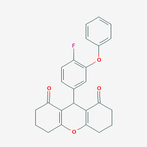 molecular formula C25H21FO4 B299176 9-(4-fluoro-3-phenoxyphenyl)-3,4,5,6,7,9-hexahydro-1H-xanthene-1,8(2H)-dione 