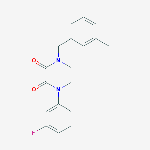 1-(3-Fluorophenyl)-4-[(3-methylphenyl)methyl]pyrazine-2,3-dione