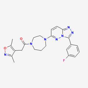 2-(3,5-Dimethyl-1,2-oxazol-4-yl)-1-[4-[3-(3-fluorophenyl)-[1,2,4]triazolo[4,3-b]pyridazin-6-yl]-1,4-diazepan-1-yl]ethanone