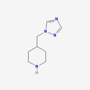 molecular formula C8H14N4 B2991775 4-(1H-1,2,4-triazol-1-ylmethyl)piperidine CAS No. 1211590-58-7