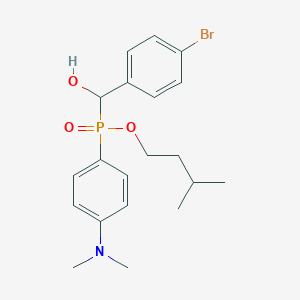 molecular formula C20H27BrNO3P B2991777 Isopentyl ((4-bromophenyl)(hydroxy)methyl)(4-(dimethylamino)phenyl)phosphinate CAS No. 573696-97-6