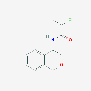 molecular formula C12H14ClNO2 B2991778 2-Chloro-N-(3,4-dihydro-1H-isochromen-4-yl)propanamide CAS No. 2411200-86-5