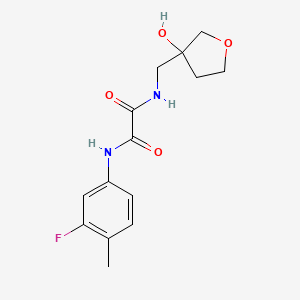 molecular formula C14H17FN2O4 B2991785 N1-(3-氟-4-甲基苯基)-N2-((3-羟基四氢呋喃-3-基)甲基)草酰胺 CAS No. 2034458-55-2
