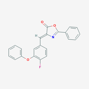molecular formula C22H14FNO3 B299179 4-(4-fluoro-3-phenoxybenzylidene)-2-phenyl-1,3-oxazol-5(4H)-one 
