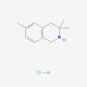 molecular formula C12H18ClN B2991797 3,3,6-Trimethyl-1,2,3,4-tetrahydroisoquinoline hydrochloride CAS No. 1909327-58-7