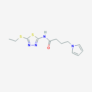 molecular formula C12H16N4OS2 B2991798 N-(5-(ethylthio)-1,3,4-thiadiazol-2-yl)-4-(1H-pyrrol-1-yl)butanamide CAS No. 1251666-97-3