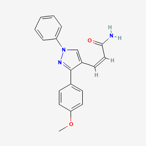 molecular formula C19H17N3O2 B2991804 (Z)-3-(3-(4-methoxyphenyl)-1-phenyl-1H-pyrazol-4-yl)acrylamide CAS No. 380895-24-9