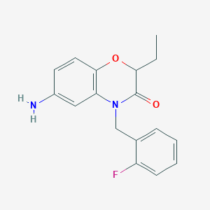 molecular formula C17H17FN2O2 B2991807 6-amino-2-ethyl-4-[(2-fluorophenyl)methyl]-3,4-dihydro-2H-1,4-benzoxazin-3-one CAS No. 1018509-92-6