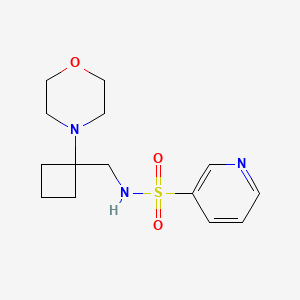 molecular formula C14H21N3O3S B2991812 N-[(1-Morpholin-4-ylcyclobutyl)methyl]pyridine-3-sulfonamide CAS No. 2380168-48-7