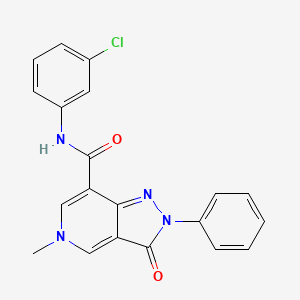 molecular formula C20H15ClN4O2 B2991813 N-(3-chlorophenyl)-5-methyl-3-oxo-2-phenyl-2H,3H,5H-pyrazolo[4,3-c]pyridine-7-carboxamide CAS No. 923222-05-3