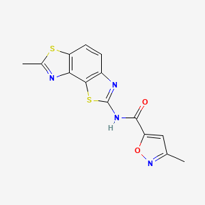 molecular formula C14H10N4O2S2 B2991823 3-甲基-N-(7-甲基苯并[1,2-d:3,4-d']双(噻唑)-2-基)异恶唑-5-甲酰胺 CAS No. 946286-45-9