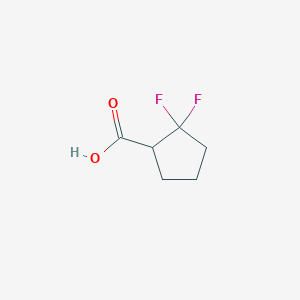 molecular formula C6H8F2O2 B2991824 2,2-二氟环戊烷-1-羧酸 CAS No. 1378525-26-8