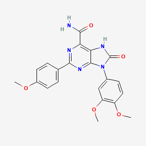 9-(3,4-dimethoxyphenyl)-2-(4-methoxyphenyl)-8-oxo-8,9-dihydro-7H-purine-6-carboxamide